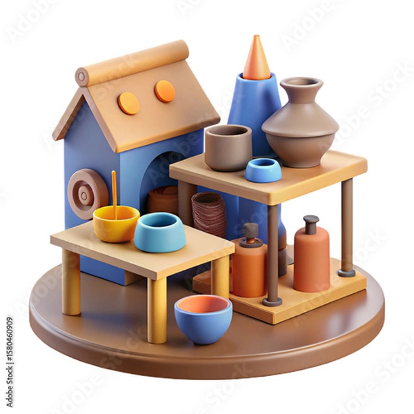 Obraz Cup coffee white tea drink breakfast set