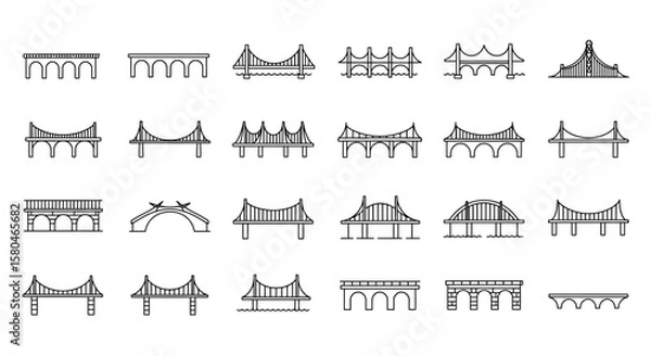 Fototapeta Bridge Collection: A diverse array of architectural bridge designs. Capturing the essence of engineering and structure, this image showcases an assortment of bridge types and styles.