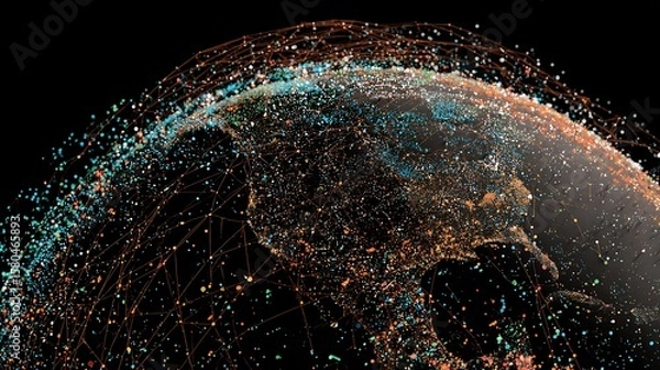 Fototapeta Global Network Connection Visualisation