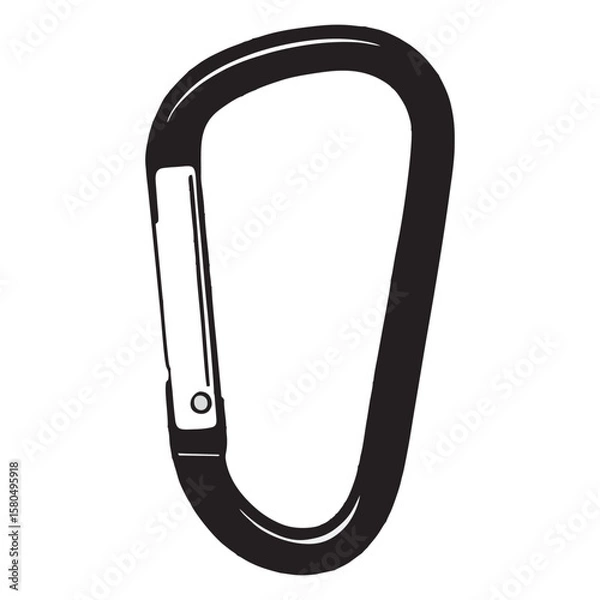 Fototapeta silhouette photo of a carabiner with a white background