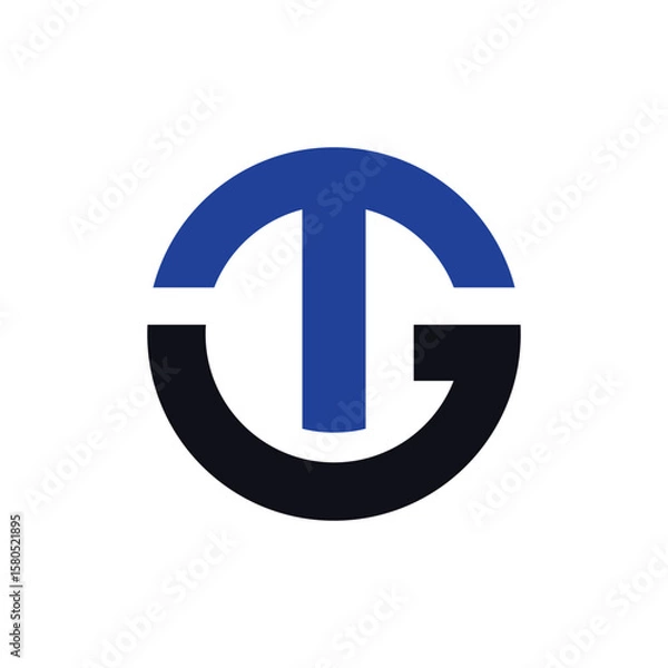 Obraz Flat style abstract TG letter logo