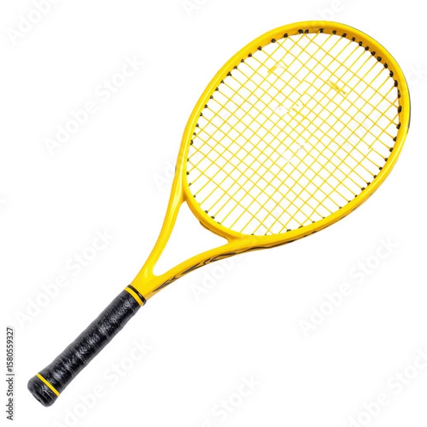 Fototapeta A yellow tennis racket on transparent Background