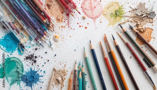 Fototapeta paint brushes and paint