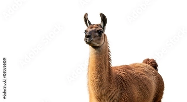 Obraz Llama portrait on clean white background