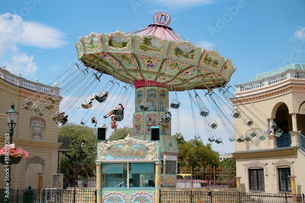 Fototapeta 프라터 공원의 놀이기구