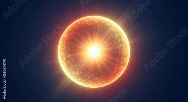 Obraz Abstract glowing sphere emanating bright light