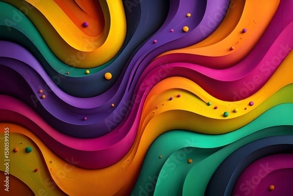 Fototapeta Abstract colorful waves background design for wallpaper and graphic design projects