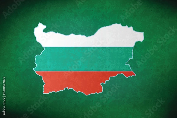 Fototapeta Bulgaria vector map with flag	