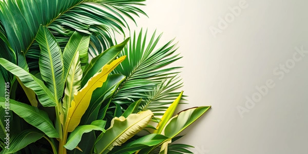 Obraz palm leaves in the sun background