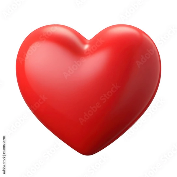 Obraz Shiny red heart 3d isolated on transparent background