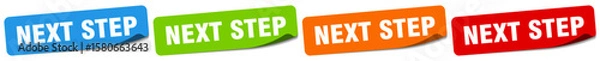 Obraz next step sticker. next step sticker set on white background