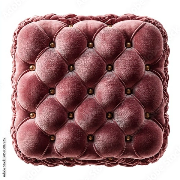 Fototapeta Luxurious tufted cushion with rich texture and elegant design.