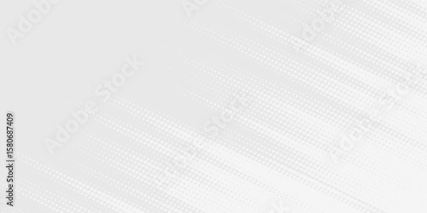 Obraz Dot white gray wave light technology texture background. Abstract big data digital concept.