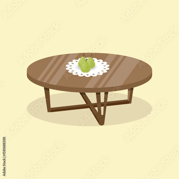 Fototapeta pear fruit on the table illustration design vector