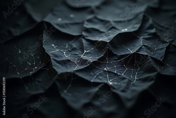 Obraz Abstract dark network background texture design with connected dots and lines for wallpaper concept 