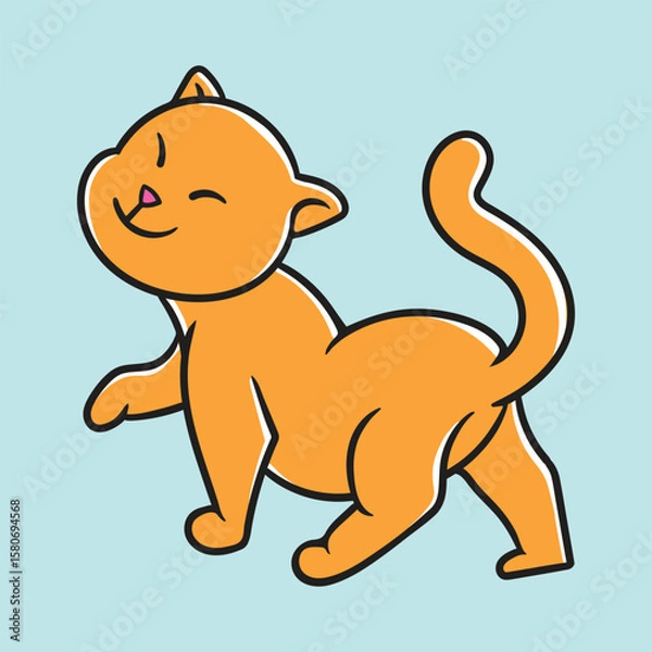 Obraz Elegant Golden Cat Passing by Gracefully