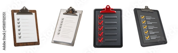 Fototapeta Diverse Collection of Clipboards with Checklist for Organization Tasks