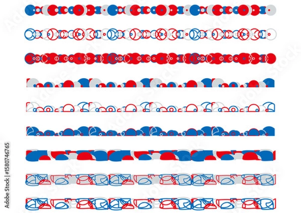 Fototapeta 丸で作られたラインセット・罫線・ライン・線