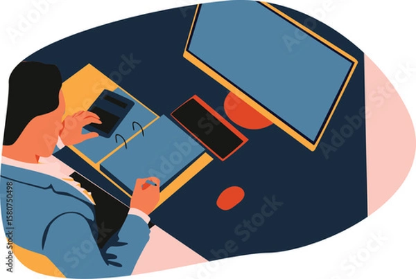 Obraz The Accountant work desk