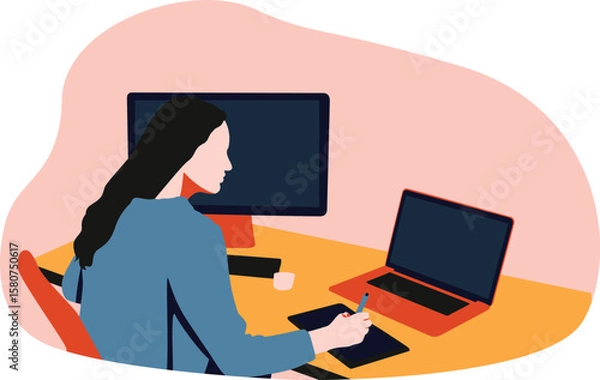 Obraz The Designer working on deadline