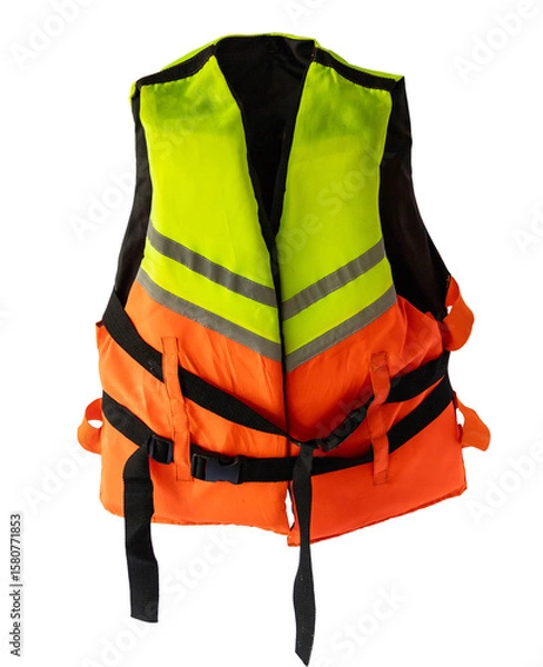 Fototapeta High-Visibility Safety Life Jacket – Reflective Vest for Water and Emergency Use