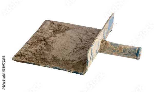 Fototapeta Used Plastering Trowel with Dried Cement – Construction Hand Tool Isolated