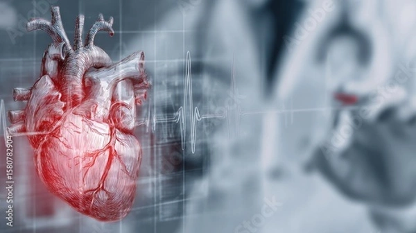 Fototapeta Cardiology  understanding and treating heart related conditions and diseases effectively