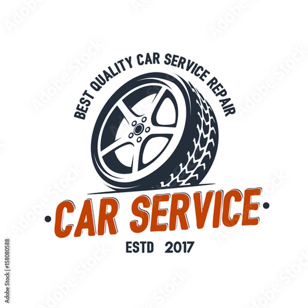 Obraz Car Service wheel logo emblem design vector