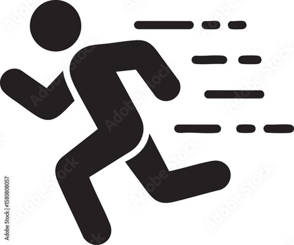 Fototapeta Dynamic Motion Icon A Symbol of Speed and Agility Depicting a Figure in Rapid Dash with Motion Lines on a Transparent Backdrop for Sport and Fitness Concepts