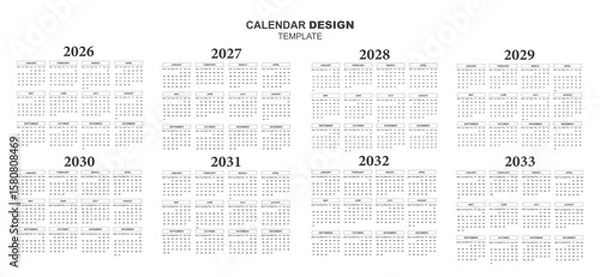 Obraz 2026 calendar new plan stunning organization 2027-2033 layout design template