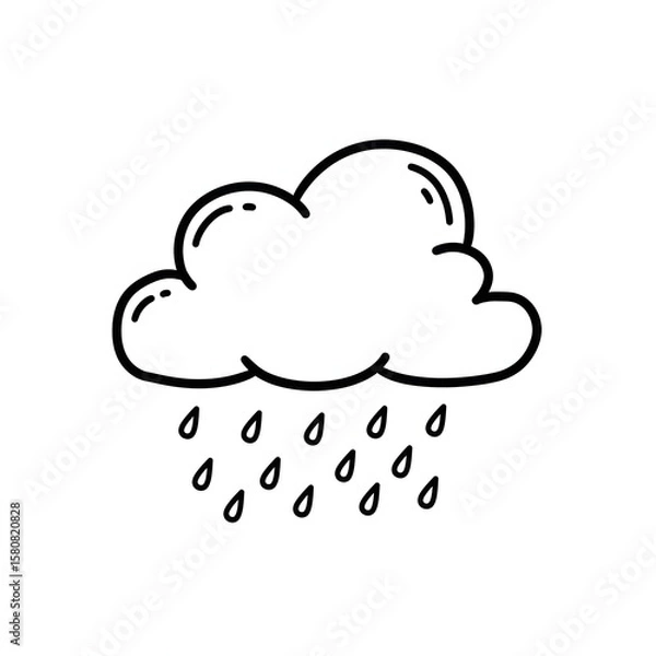 Fototapeta Rain Cloud Icon - Weather Illustration - Simple Vector