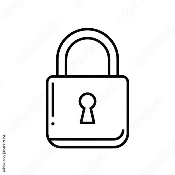 Fototapeta Padlock Icon - Security and Protection Symbol Illustration