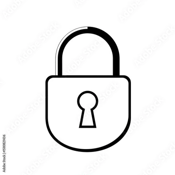 Fototapeta Lock Icon: Secure Symbol for Safety and Protection - Vector Illustration