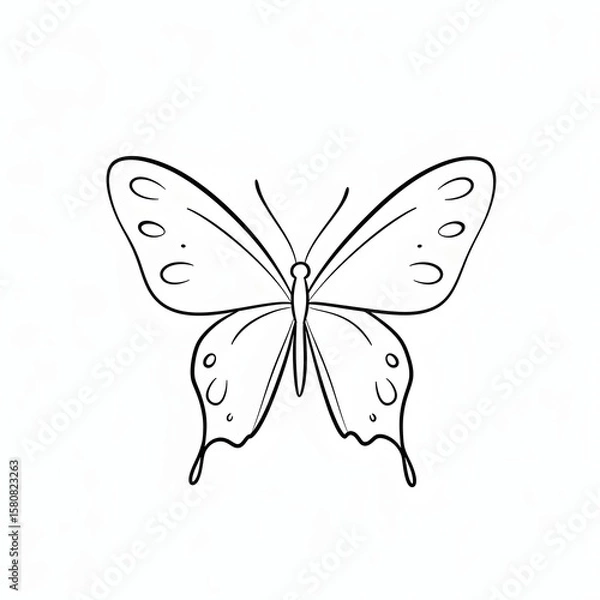 Fototapeta Butterfly Outline Clipart Illustration for Coloring Pages or Design (Generative AI)