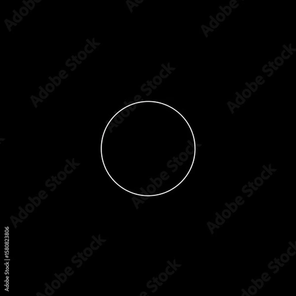 Fototapeta Abstract White Circle on Black Background Minimalist Design