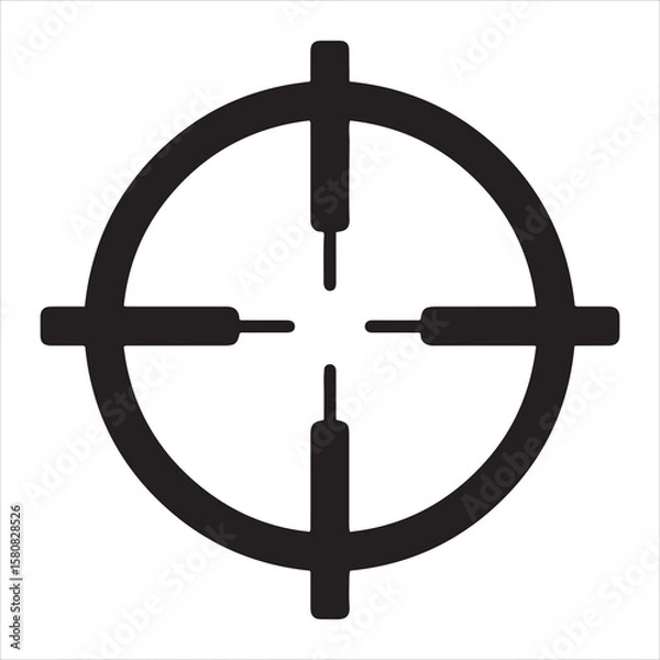 Obraz Black crosshairs symbol representing aiming and precision targeting