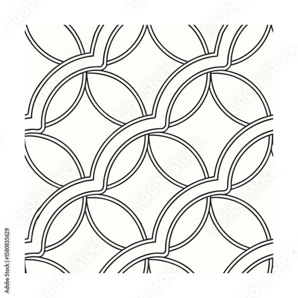 Fototapeta Geometric pattern with overlapping circles curved lines on a abstract