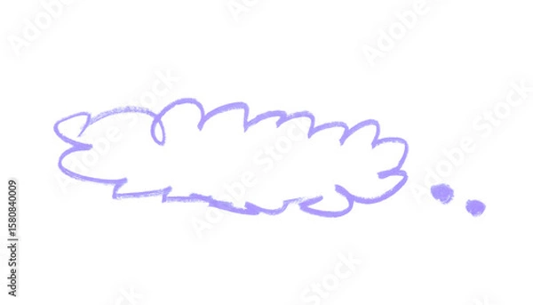Obraz Hand drawn empty cloud speech bubble shape color pencil on transparent background for design in your work business concept.