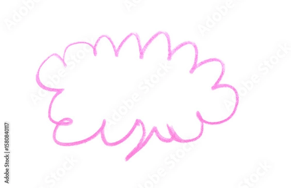 Obraz Hand drawn empty speech bubble shape color pencil on transparent background for design in your work business concept.