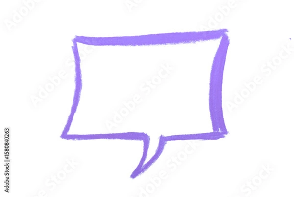 Obraz Hand drawn empty speech bubble shape color pencil on transparent background for design in your work business concept.