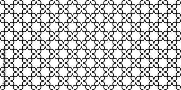 Obraz Seamless Geometric Floral Tile Pattern with Petal Shapes . Modern contemporary geometric shape design. Digital architectural material and texture resource.