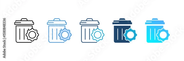 Obraz Waste Management icon set multiple style collection