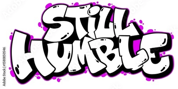 Fototapeta illustration still humble, letter still humble with a unique simple graffiti pattern