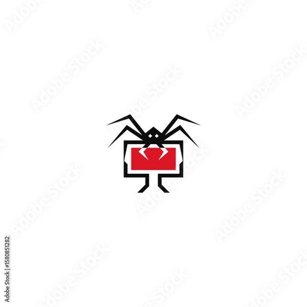 Fototapeta Spider malware computer logo design.