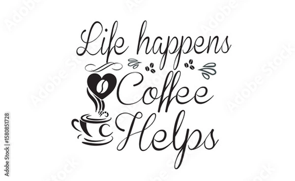 Obraz coffee sublimation designs time drink illustration