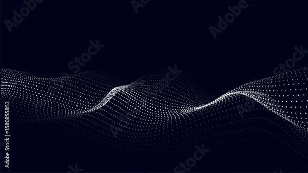 Obraz Vector futuristic wave. Digital technology. Big data.