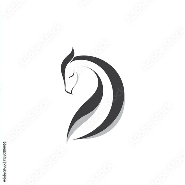 Obraz Abstract horse logo.  Simple, elegant design