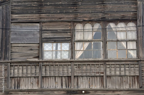 Fototapeta Fassade eines Holzhauses