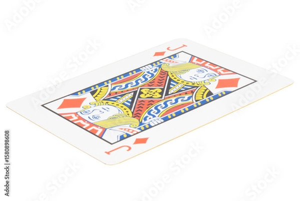 Fototapeta card gambling on white game luck jack diamonds