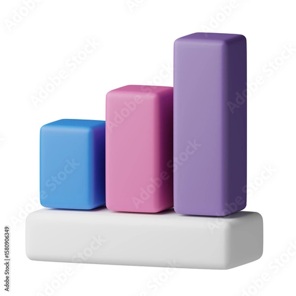Obraz 3d bar chart icon